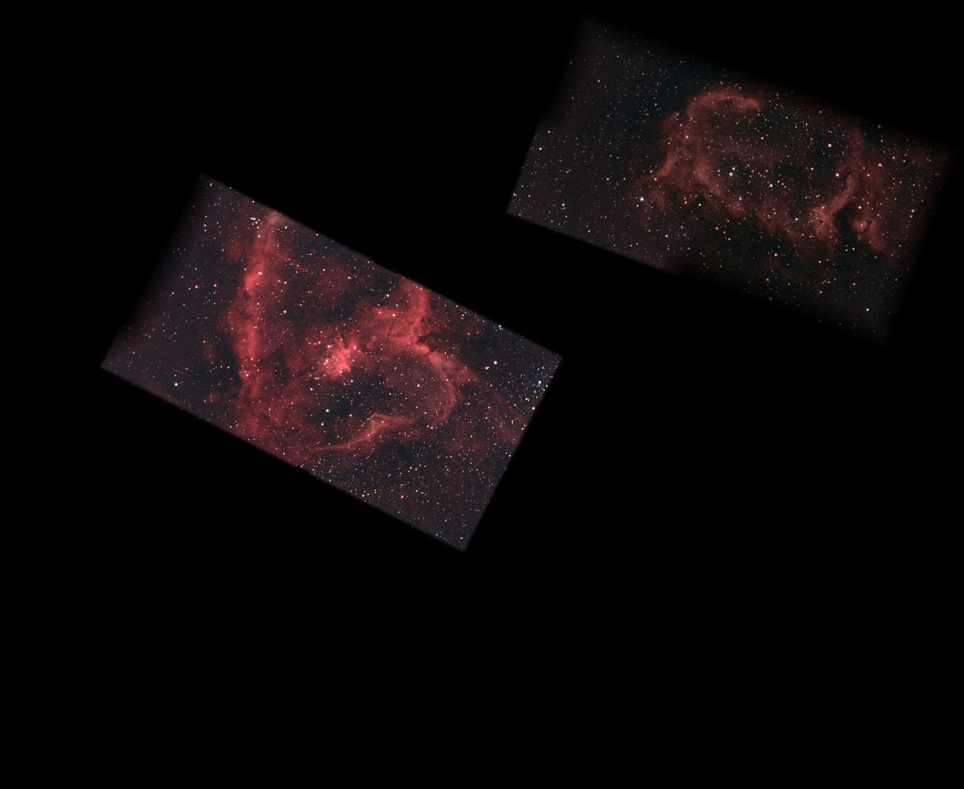 Stage two: the Heart panel at left and the Soul panel at upper right, with empty sky between them.