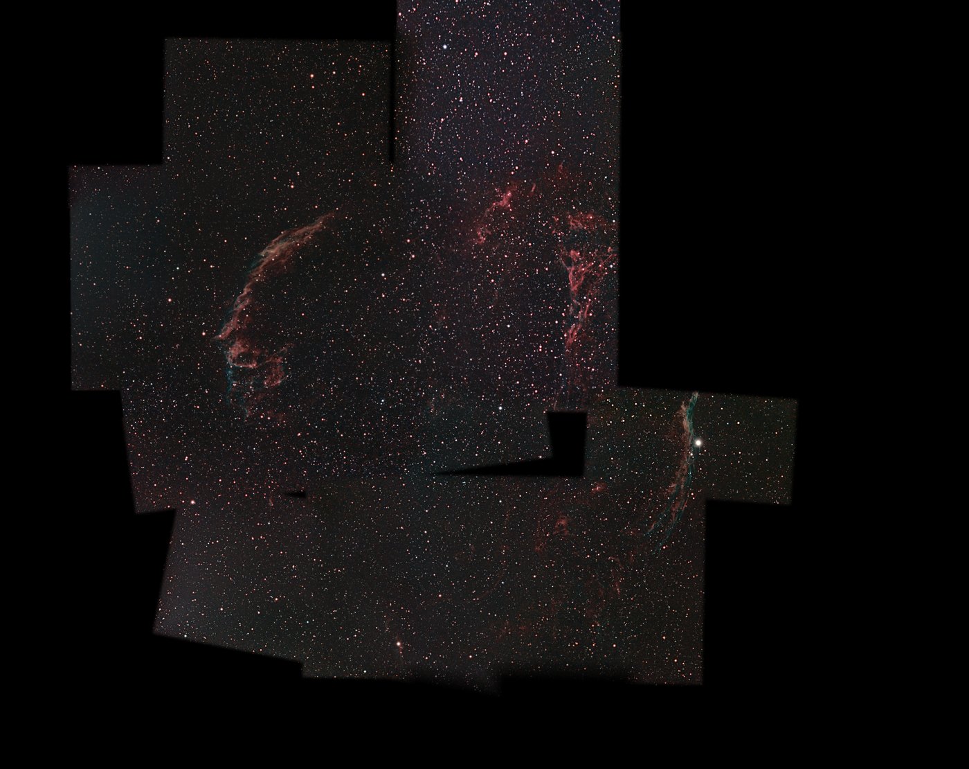 Stage three: two wide panels across the bottom add the faint southern rim.